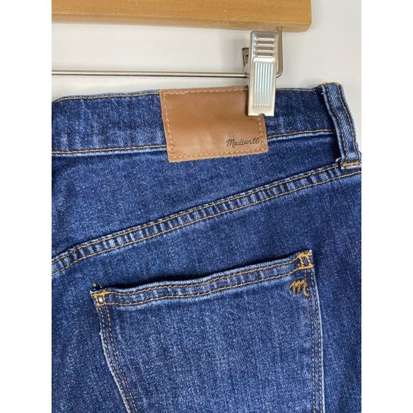 Madewell 27 The Slim Boyjean Raw Hem Medium Blue Cotton Stretch - Picture 5 of 8